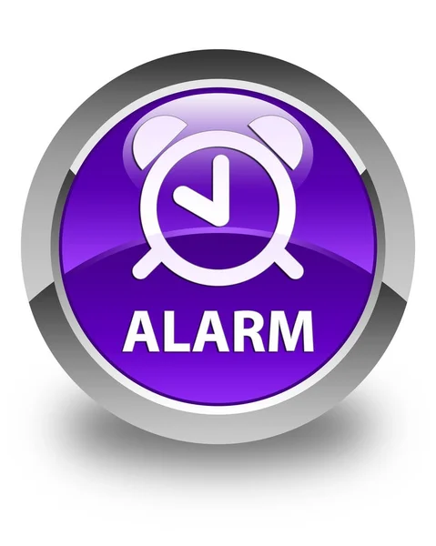 Alarm parlak mor yuvarlak düğmesi — Stok fotoğraf