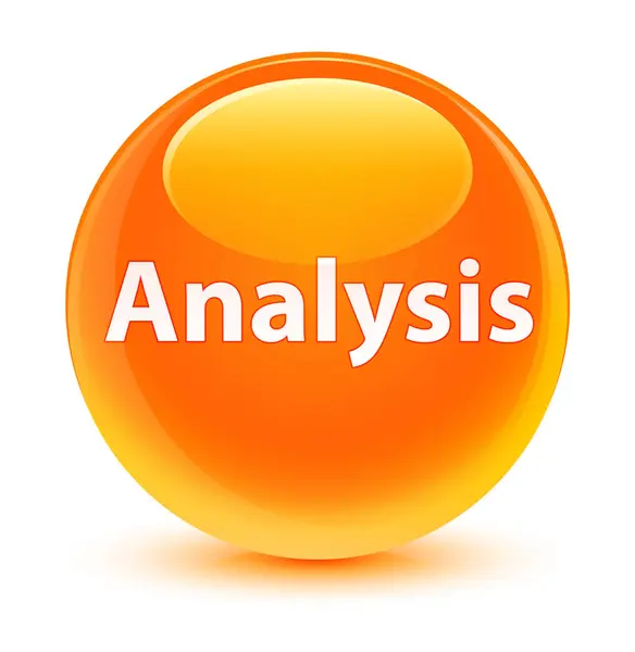 Аналіз скляно-помаранчевої круглої кнопки — стокове фото