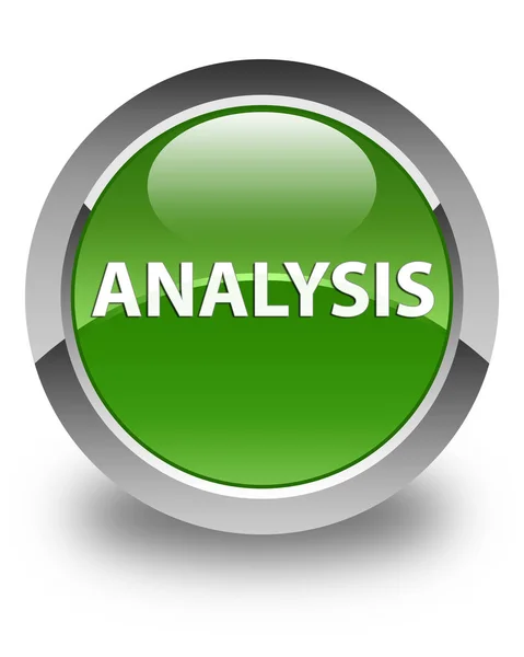 Analysis glossy soft green round button — Stock Photo, Image