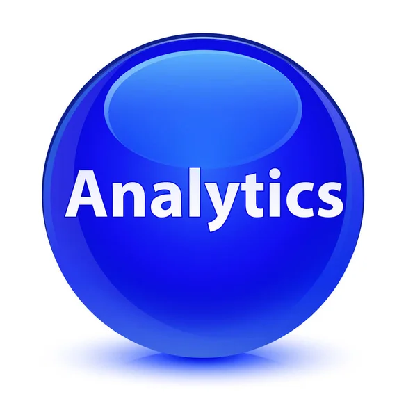 Analytics üveges kék kerek gomb — Stock Fotó