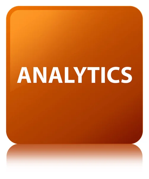 Analytics kahverengi kare düğme — Stok fotoğraf
