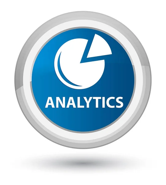 Analytics (diagram ikon) prime blå runda knappen — Stockfoto