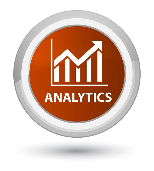 Analytics (statystyki ikona) premiera brązowy okrągły przycisk — Zdjęcie stockowe