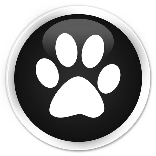 動物のフット プリントのアイコン プレミアム ブラック ラウンド ボタン — ストック写真