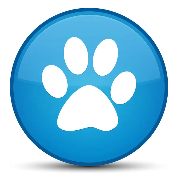 Animal footprint icon special cyan blue round button — Stock Photo, Image