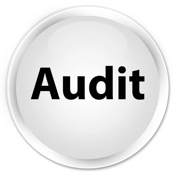Auditoría premium blanco botón redondo — Foto de Stock