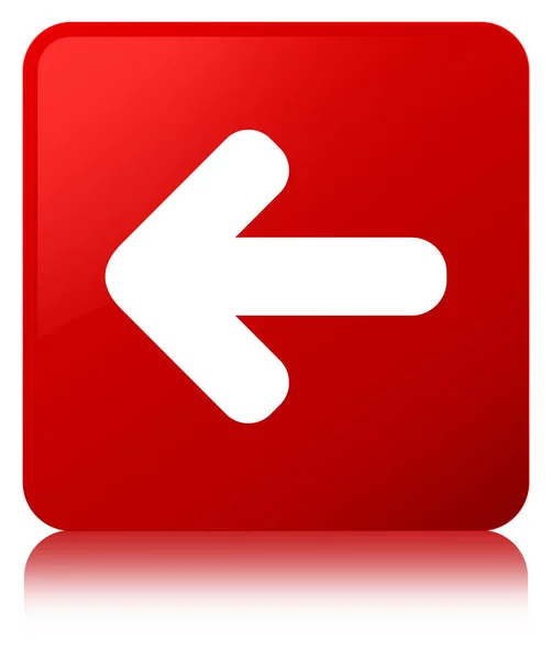 Icono flecha trasera botón cuadrado rojo —  Fotos de Stock