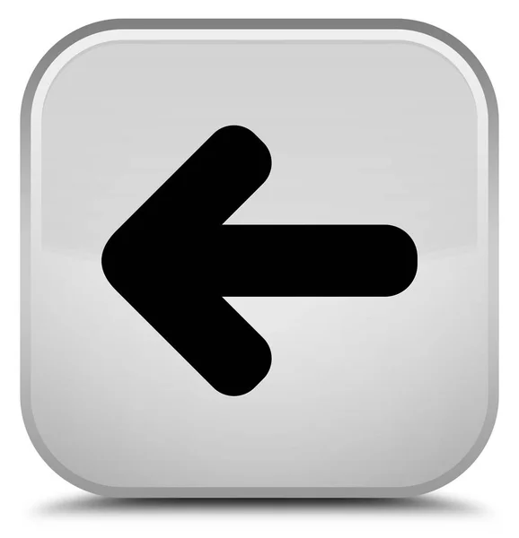Bakåt-pilen ikonen speciella vita fyrkantiga knappen — Stockfoto