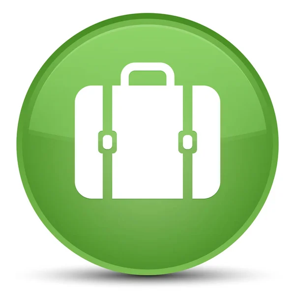 Taška ikonu speciální měkké zelené kulaté tlačítko — Stock fotografie