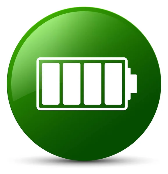 Zielona ikona baterii okrągły przycisk — Zdjęcie stockowe