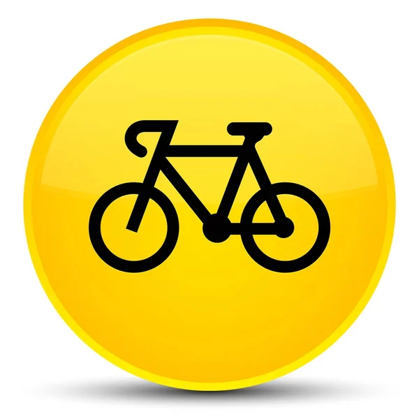 Bicycle icon special yellow round button — Stock Photo, Image