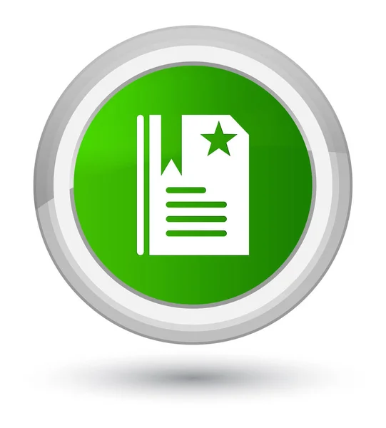 Bookmark icon prime green round button — Stock Photo, Image
