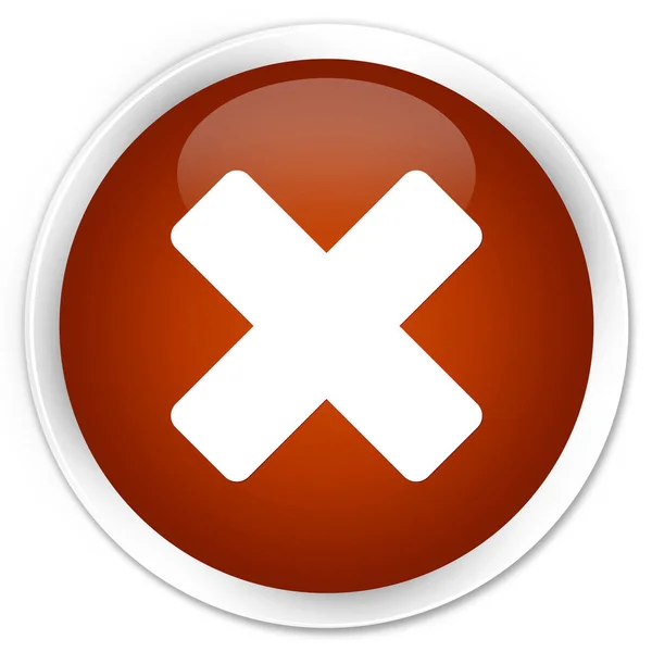 Cancelar ícone prémio botão redondo marrom — Fotografia de Stock