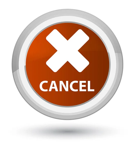 Cancel prime brown round button — Stock Photo, Image