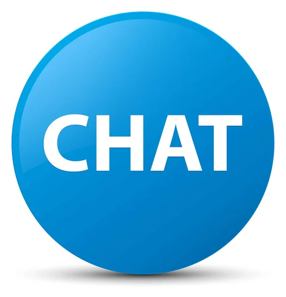 Chat ciano blu pulsante rotondo — Foto Stock