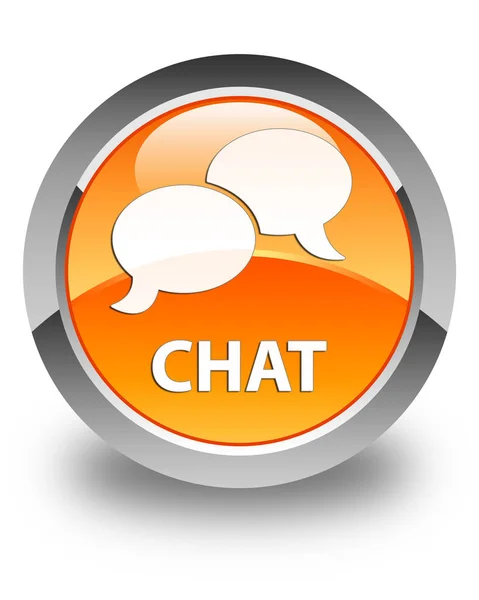 Chat glossy orange round button — Stock Photo, Image