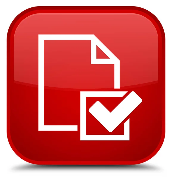 Ícone de lista de verificação botão quadrado vermelho especial — Fotografia de Stock
