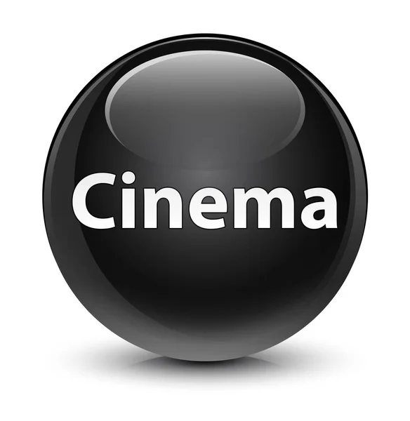 Cinema botão redondo preto vítreo — Fotografia de Stock