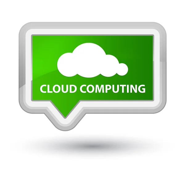 Pulsante banner verde primario cloud computing — Foto Stock