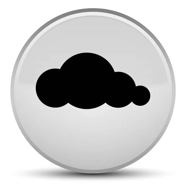 Піктограма хмари спеціальна біла кругла кнопка — стокове фото
