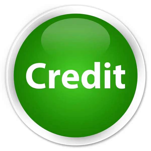 Pulsante rotondo verde premium di credito — Foto Stock