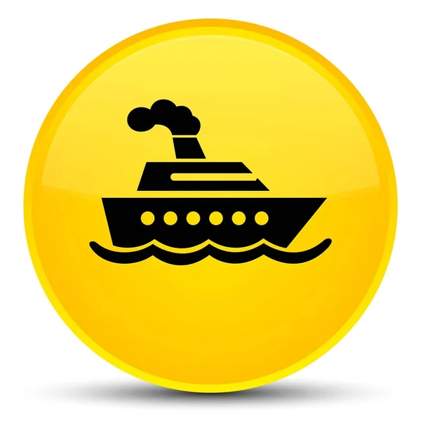 Cruise schip speciale gele ronde knoop van het pictogram — Stockfoto