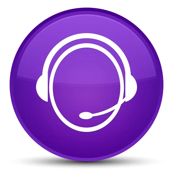Kundenservice-Symbol spezielle lila runde Taste — Stockfoto