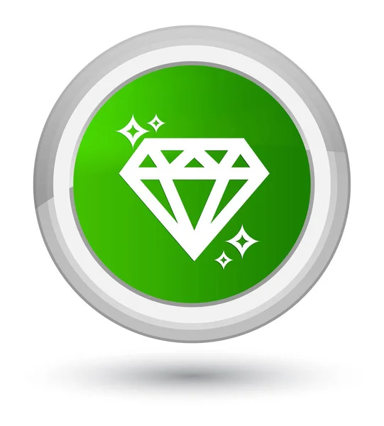 Diamant prime groene ronde knoop van het pictogram — Stockfoto