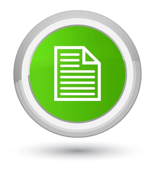 Document page icon prime soft green round button — Stock Photo, Image