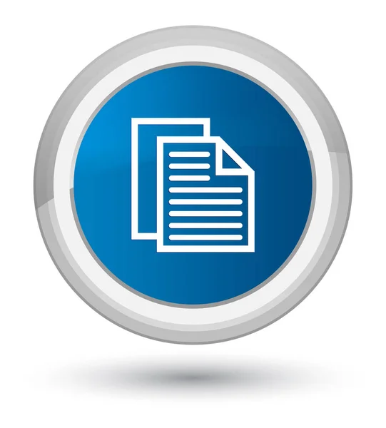 Icono de páginas de documento botón redondo azul primo — Foto de Stock