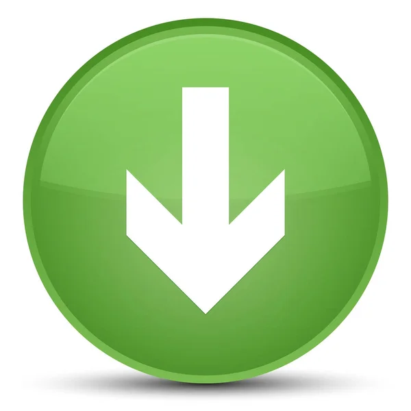 下载箭头图标特殊软绿色圆按钮 — 图库照片