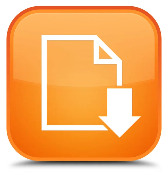 Dokument-Symbol herunterladen spezielle orange quadratische Taste — Stockfoto