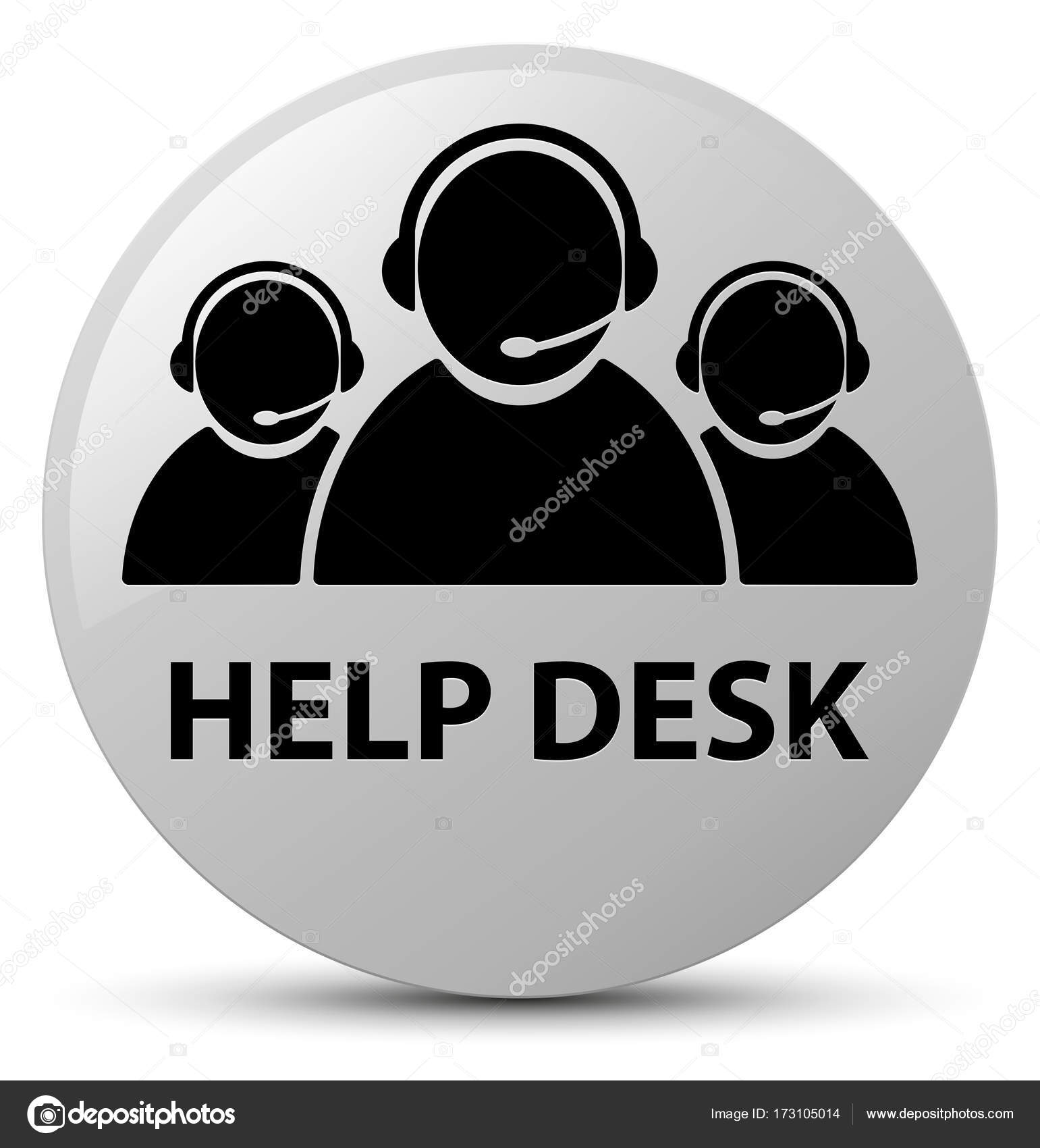 Help Desk Customer Care Team Icon White Round Button Stock