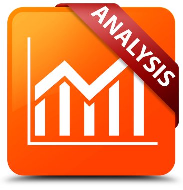 Analiz (istatistik simgesi) turuncu kare düğme kırmızı kurdele co
