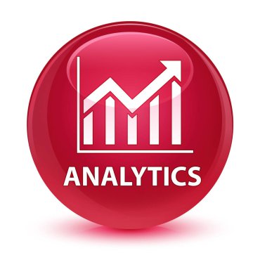 Analytics (istatistik simgesi) cam gibi pembe yuvarlak düğmesi
