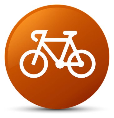 Bisiklet simgesi kahverengi yuvarlak düğmesi