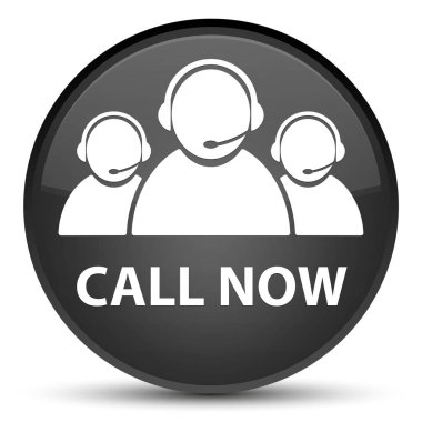 (Müşteri bakım ekibi simgesi) özel siyah yuvarlak şimdi düğme