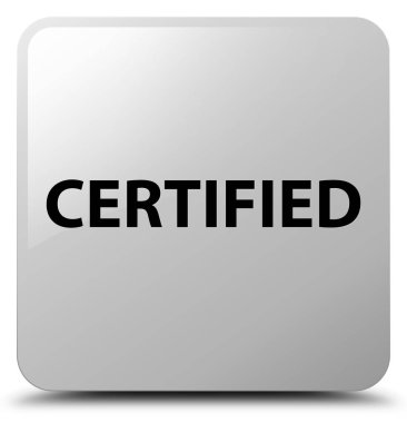 Beyaz kare düğme sertifikalı