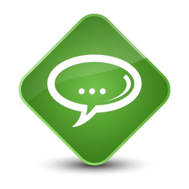 Sohbet simgesi zarif yumuşak yeşil elmas düğmesini