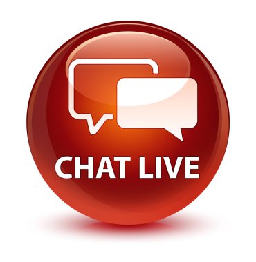 Sohbet canlı cam gibi kahverengi yuvarlak düğmesi