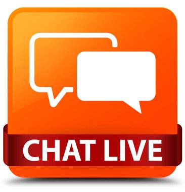 Turuncu kare düğme kırmızı kurdele orta canlı sohbet