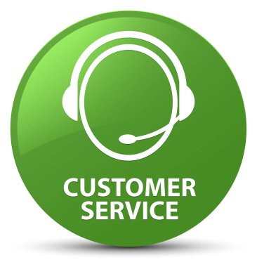 Müşteri hizmeti (müşteri bakım simgesi) yumuşak yeşil yuvarlak düğmesi