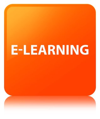 E-öğrenme turuncu kare düğme