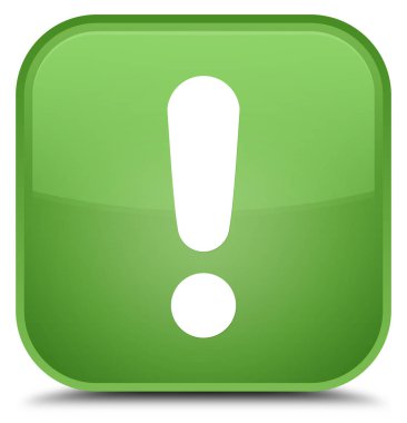 Ünlem işareti simgesi özel yumuşak yeşil kare düğme