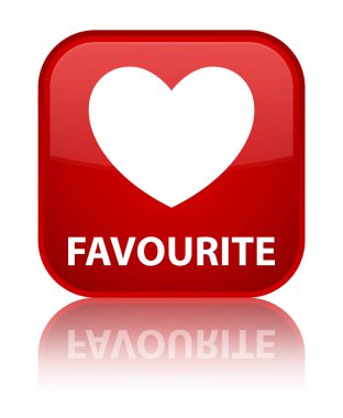 Favori (kalp simgesi) özel kırmızı kare düğme