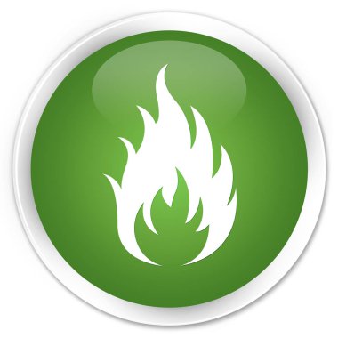 Simge sigorta primi yumuşak yeşil yuvarlak düğmeye ateş