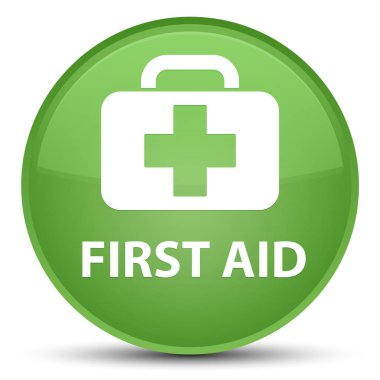 İlk yardım özel yumuşak yeşil yuvarlak düğmesi