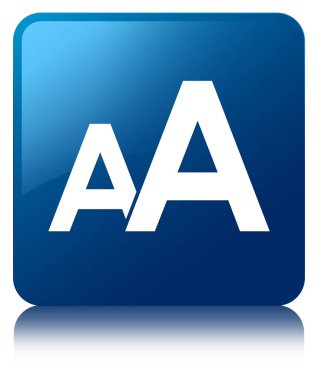 Yazı tipi boyutu simgesi mavi kare düğme