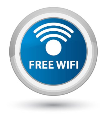 Ücretsiz Wi-Fi baş mavi yuvarlak düğmesi