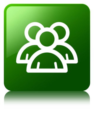 Grup simgesi yeşil kare düğme